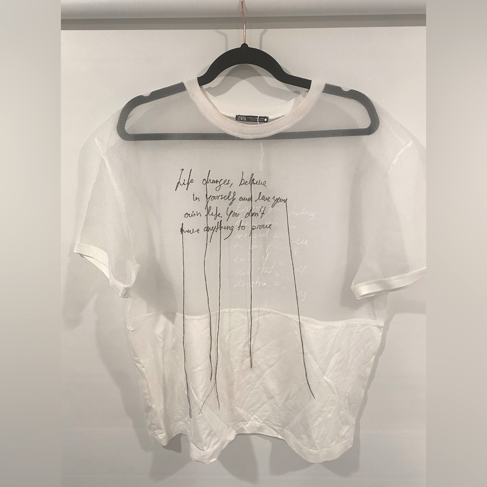 Half see through inspiring T-shirt